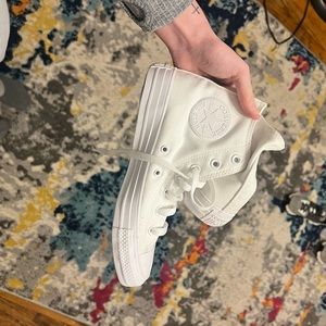 Solid white converse